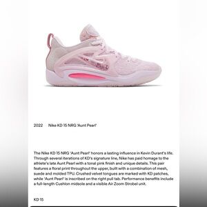 Nike KD 15 NRG 'Aunt Pearl' Pink Basketball Shoes